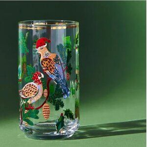 Anthropologie Nathalie Lete Birds Holiday Juice/Water Glass